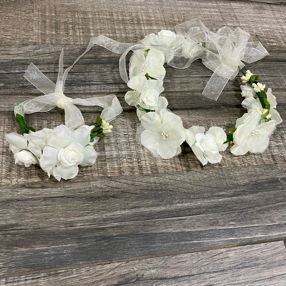 Flower headband with flower bracelet